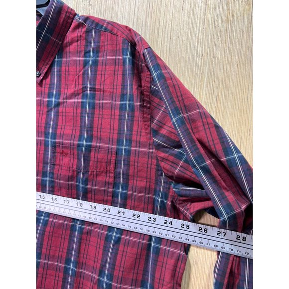 DOCKERS - Men's Long Sleeve Plaid Shirt - Burgundy - XXL - Picture 3 of 14